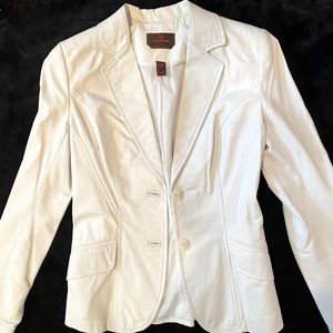 Real leather off white jacket/blazer.